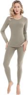 🧥 ultra-soft women's thermal underwear long johns set - cotton base layer for winter ski warmth, top & bottom logo