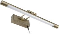 🌟 leonlite led picture light: full metal artwork lamp with swivel lamp head - warm white lighting, plug-n-play & hardwire - straight arm, 8w (40w equivalent), antique brass finish логотип