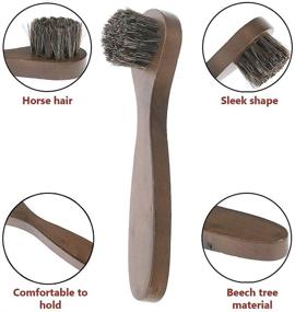 img 1 attached to 👟 Horsehair Shoe Shine Brush Kit - Includes 3-Pack Polish Dauber Applicators and Microfiber Buffing Brush