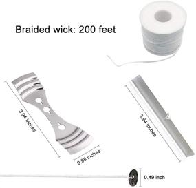 img 1 attached to Braided Wick Bundle: 200 Feet with 100 Pcs Sustainer Tabs, 2 🕯️ Pcs Holder - Candle Making Kit Supplies, DIY Crafts, 100% Cotton Wax Wick (Type1)