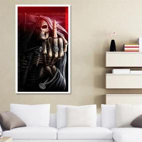 img 3 attached to 🖼️ JXin 5D DIY Full Diamond Painting Kit: Captivating Grim Reaper Skull Design for Stunning Wall Decoration (11.8 x 19.7 Inch) - Perfect for Adults and Kids!