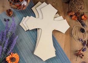 img 2 attached to 🔨 Unique Antique Cross Wood Cutouts for Crafts, 6-Pack (11.8 x 8.8 in) - Ideal for DIY Projects