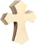 🔨 unique antique cross wood cutouts for crafts, 6-pack (11.8 x 8.8 in) - ideal for diy projects logo