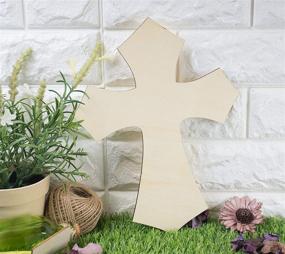 img 3 attached to 🔨 Unique Antique Cross Wood Cutouts for Crafts, 6-Pack (11.8 x 8.8 in) - Ideal for DIY Projects