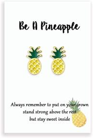 img 4 attached to 🍍 Pineapple Bliss: Tarsus Hypoallergenic Jewelry Sets for Women & Girls