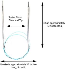 img 2 attached to 🧶 иглы для вязания addi круглые оригинал Turbo с синим шнуром 12 дюймов (30 см) US 01 (2.5 мм) набор с 10 маркерами от Artsiga Crafts - премиум набор для точного рукоделия.