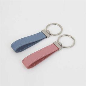 img 1 attached to 🔑 Genuine Leather Keychain with Fob Chain and Ring by JNJSTELLA+