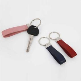 img 2 attached to 🔑 Genuine Leather Keychain with Fob Chain and Ring by JNJSTELLA+