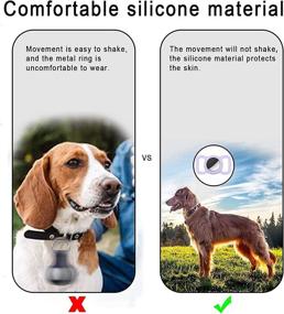 img 2 attached to 🔒 Secure your Belongings with Black Silicone Waterproof 2-Pack Dog Collar Holder for Apple AirTag Tracker