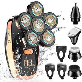 img 4 attached to 🪒 CHLANT 5-in-1 Electric Shaver for Men - Wet and Dry Head Shaver for Bald Men - Waterproof Cordless Rechargeable Razor - Multifunctional Grooming Kit with Nose Ear Hair Beard Trimmer