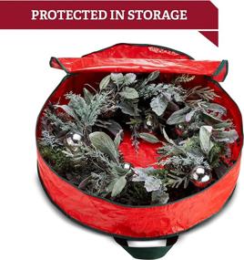 img 2 attached to Pakkon Christmas Wreath Storage Bag Holder - 30 Inch Durable Plastic Container for Year-Round PE Protection and Practical Features
