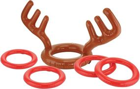 img 2 attached to Inflatable Reindeer Ring Toss Game for Two Players - Includes Game Rules (2 Antlers, 8 Rings)