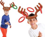 inflatable reindeer ring toss game for two players - includes game rules (2 antlers, 8 rings) логотип