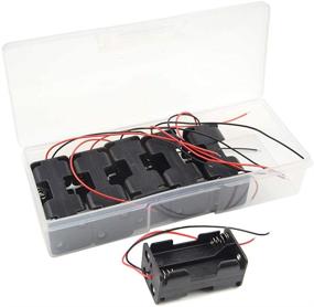 img 1 attached to 🔋 WMYCONGCONG 6-Pack 4 x 1.5V AA Battery Holder Box with Black and Red Wire Leads