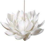 🌸 sunormi 3.9 inch ceramic white lotus incense burner: elegant home decor for yoga studio and living room logo