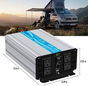 img 3 attached to 🔌 POOXTRA 2000W Pure Sine Wave Inverter: 24V DC to 110V, 4 AC Outlets, 2.1A USB Port & Remote Controller – Ideal for RVs, Trucks, Boats, Emergencies (4000W Peak)