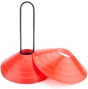 img 2 attached to 🧡 Set of 12 Soft Orange Disc Cones with Metal Caddy for Sporting Goods by Crown