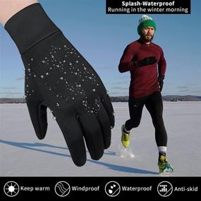 img 1 attached to 🧤 Winter Touchscreen Water Resistant Windproof Anti-Slip Thermal Sports Gloves for Men and Women | Ideal for Driving, Hiking, Biking, Cycling, and Running