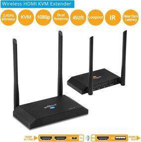 img 3 attached to 📶 gofanco Wireless KVM HDMI Extender 1080p – 2.4 GHz, 492ft (150m), Dual Antenna, 2X USB for Keyboard / Mouse: Improved Range and Latency with HDMI Loopout