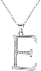 img 4 attached to EVER FAITH 925 Sterling Silver 💎 CZ Initial Pendant Necklace - Adjustable and Clear