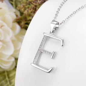 img 2 attached to EVER FAITH 925 Sterling Silver 💎 CZ Initial Pendant Necklace - Adjustable and Clear