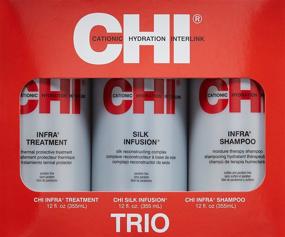 img 3 attached to Revitalize Your Hair with the CHI 💆 Trio Kit featuring Infra Shampoo, Treatment and Silk Infusion