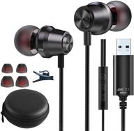 🎧 8.2ft usb headset with microphone - 7.1 surround sound wired usb earbuds for pc laptop playstation - lightweight noise cancelling ps4 headset with mic mute - computer headphones for school office travel logo