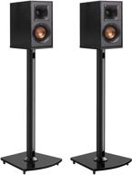 premium 26 inch surround sound speaker stands: holds 22lbs | floor mount for satellite & bookshelf speakers | compatible with polk, yamaha, edifier, bose, klipsch, sonos, samsung | cable management pair logo