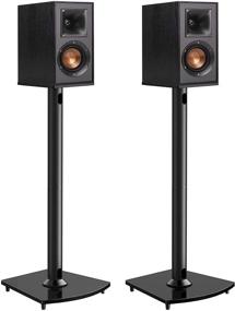 img 4 attached to Premium 26 Inch Surround Sound Speaker Stands: Holds 22lbs | Floor Mount for Satellite & Bookshelf Speakers | Compatible with Polk, Yamaha, Edifier, Bose, Klipsch, Sonos, Samsung | Cable Management Pair