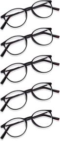 img 1 attached to 👓 Round Reading Glasses for Men & Women, 1.0 to 3.5 Magnification – 5 Pairs by Read Optics