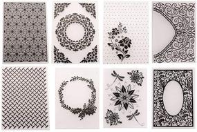 img 4 attached to 🌸 Flower Patterns Plastic Embossing Folder: DIY Craft Templates for Scrapbooking, Cards, & Photo Albums - Handmade Art Supplies & Decorating Mold Set