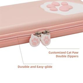 img 1 attached to 🐾 GeekShare Cute Pink Cat Paw Case for Nintendo Switch/Switch OLED - Portable Hardshell Slim Travel Carrying Case with Wrist Strap - Perfect Fit for Switch Console & Game Accessories (Pink)