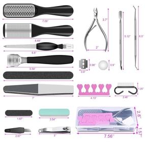 img 3 attached to 🦶 LIKE HER 23-in-1 Stainless Steel Pedicure Kit: Ultimate Foot Care Solution for Smooth, Callus-Free Feet - Perfect Gift for Home Use by Women & Men