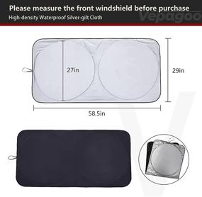 img 2 attached to 🌞 Veapgoo Car Windshield Sun Shade: Ultimate Interior Sun Protection & Heat Shield for the Car, Keep Interiors Cool & Prevent Dashboard Damage!