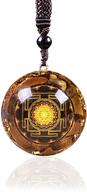 orgonite pendant necklace tigers eye sri yantra: sacred geometry energy healing yoga jewelry logo