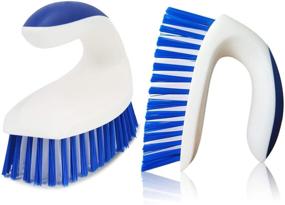 img 4 attached to 🧽 2 Pack ITTAHO Scrub Brush for Cleaning Shower and Bathroom, Stiff Bristle Cleaning Brush for Floor, Tile, and Carpet