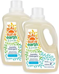 img 4 attached to Sun & Earth Plant-Based Liquid Laundry Detergent, Free & Clear Unscented, 100 Fl Oz (2-Pack, 200 Fl Oz Total)