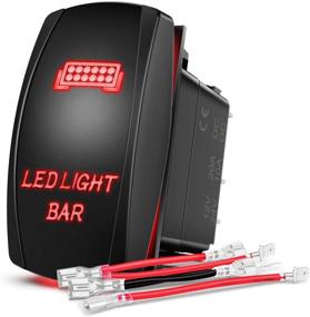 img 4 attached to Nilight 90001R LED Light Bar Rocker Switch Red 5Pin Laser On/Off LED Light 20A/12V 10A/24V Switch Jumper Wires Set