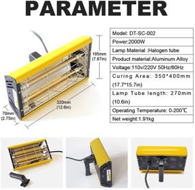 img 2 attached to Портативная инфракрасная лампа для высушивания краски DATOUBOSS 2000 Вт: эффективная ручная инфракрасная лампа для сушки краски при ремонте автомобиля