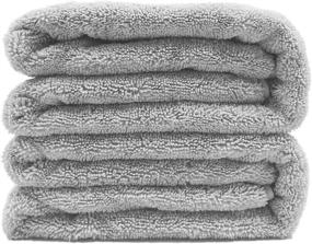 img 2 attached to Polyte Quick Dry Lint Free Microfiber Bath Sheet Pack (Gray, 35 x 70 in) - Set of 2 - Superior Absorbency and Softness for Spa-like Comfort