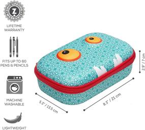 img 2 attached to Get organized with ZIPIT Beast Pencil Box - 🦁 Perfect for Kids, Holds 60 Pens and Machine Washable (Blue)