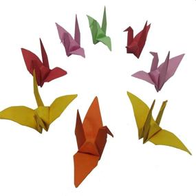 img 2 attached to 🎉 100 PCS Mixed Colors Origami Paper Cranes by Morndew - Ideal for Wedding, Birthday, and Children Parties. Beautiful DIY Folded Paper Cranes for Backdrops and Home Decor