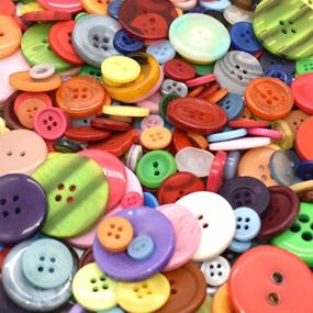 img 1 attached to 🧵 600-Piece Assortment of Resin Round Buttons - Perfect for DIY Crafts, Sewing Decorations, and Kid's Painting