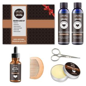 img 3 attached to Complete Beard Grooming Kit: Beard Care Set with Premium Beard Oil, Beard Balm, Gentle Beard Shampoo, Nourishing Beard Conditioner, Reliable Beard Comb, Precision Beard Scissors, Effective Beard Growth Care - Ideal Gifts for Men