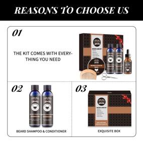 img 2 attached to Complete Beard Grooming Kit: Beard Care Set with Premium Beard Oil, Beard Balm, Gentle Beard Shampoo, Nourishing Beard Conditioner, Reliable Beard Comb, Precision Beard Scissors, Effective Beard Growth Care - Ideal Gifts for Men