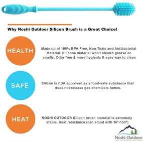 img 2 attached to 🧼 Efficient 12 Inch Silicon Long Handle Bottle Cleaning Brush - No Scratch, Flexible Cleaner-Tool-Scrubber for Tumblers, Glass, Sport, Baby - Blue, Ergonomic Design