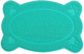 img 2 attached to Convenient and Stylish DM Cat Litter Box Debris Catcher Mat: Control 🐱 Scatter with a 16x10 Inches Kitty Scatter Control Rug, Available in 5 Colors!