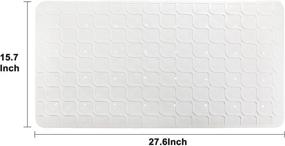 img 3 attached to 🏰 Premium Moon Castle Rectangular Rubber Bath Mat - Slip-Resistant, Suction Cup Design for Tub & Shower Safety, Machine Washable, L28 x W16”, White