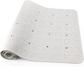 img 4 attached to 🏰 Premium Moon Castle Rectangular Rubber Bath Mat - Slip-Resistant, Suction Cup Design for Tub & Shower Safety, Machine Washable, L28 x W16”, White