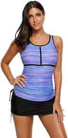 img 2 attached to 👙 Luvamia Women's Racerback Tankini Swimsuits: Stylish Swimwear & Cover Ups for Ladies